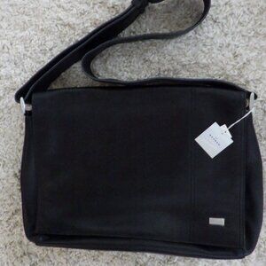 Skagen Denmark Messenger Laptop Bag Black Durable Nylon Adjustable Strap NEW
